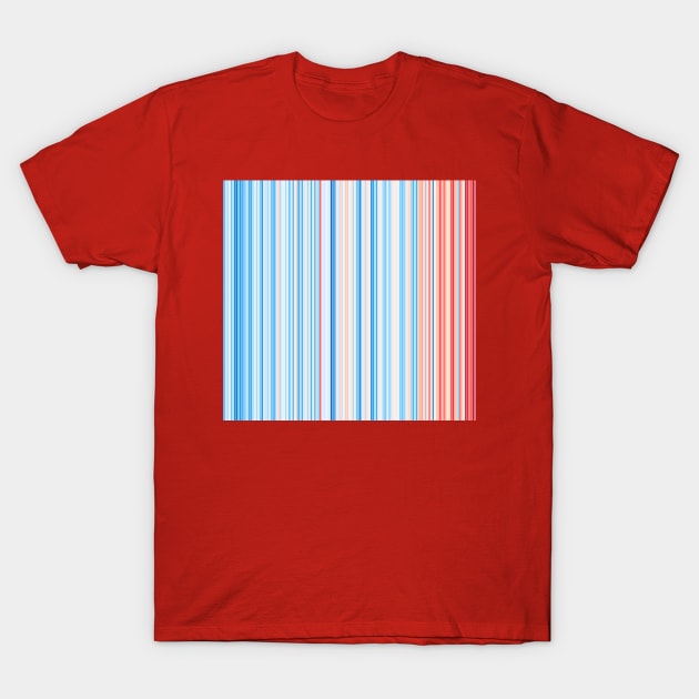 climate warming stripes artwork T-Shirt by clima-visualizations-germany